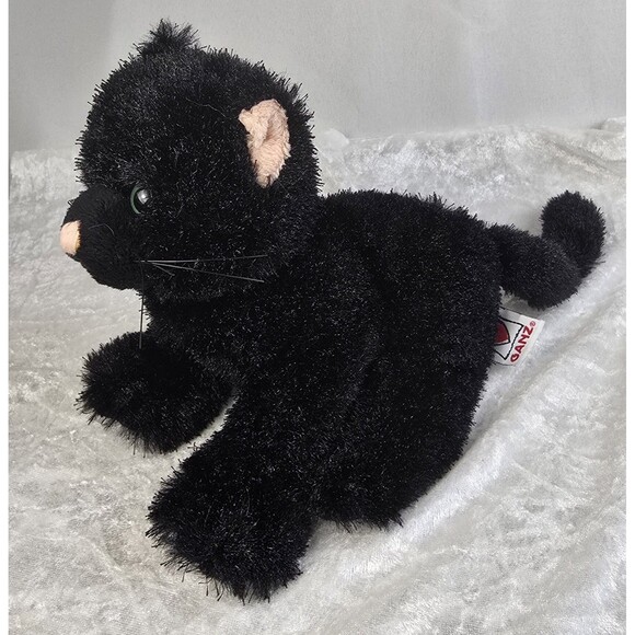 Ganz Webkinz Black Cat Plush Stuffed Animal 9" Soft Toy Kitty Collectible - Picture 2 of 9